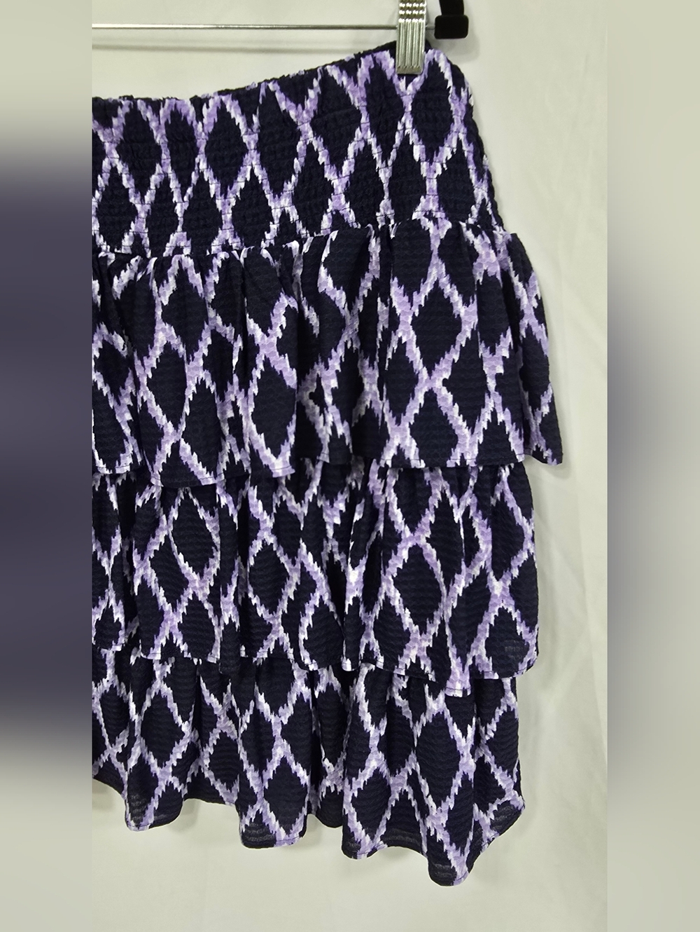 Michael Kors women plus size 2X Smock waist 3 Tie Ikat Skirt Layer boho - Picture 4 of 9